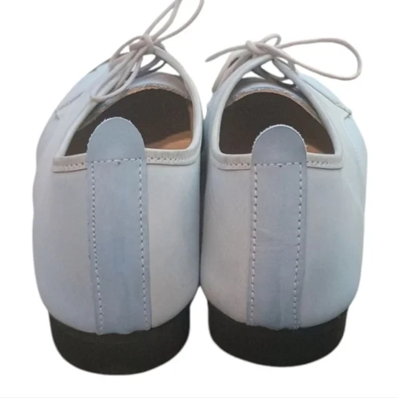 Banji Blue Black Toe Leather Lace Up Oxfords Size 38 US 7.5 Artsy Avant Garde - Picture 5 of 8